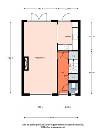 Floorplan - Koenraadstraat 36, 3752 EE Bunschoten-Spakenburg